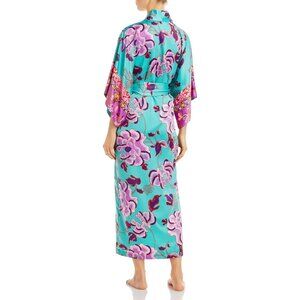 Natori Women's Floral Ume Robe Kimono Sleeves Loungewear Robe S